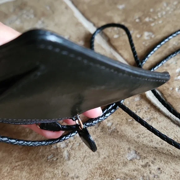 Brighton Black Card Holder Wallet/crossbody with Heart Detail - Picture 8 of 9